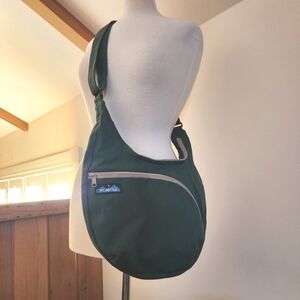 Vintage 90s Kavu Canvas Zipper Sling Bag Forest Green